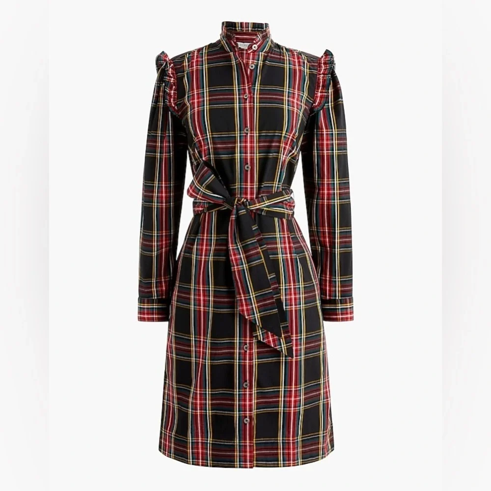 J. crew Ruffleneck mini shirtdress size 16